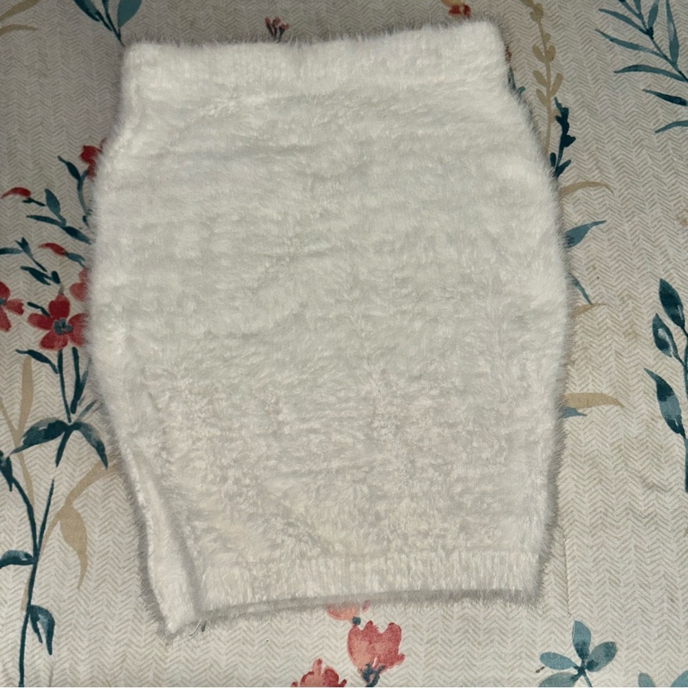 Cozy White Fuzzy Skirt